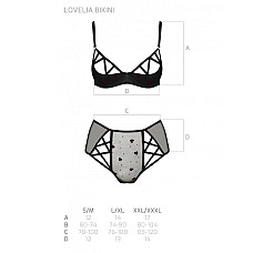 Еротичний комплект з малюнком Passion LOVELIA BIKINI L/XL, black