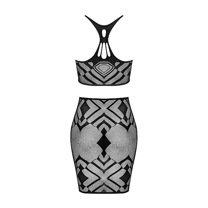 Эротичный полупрозрачный комплект Obsessive K101 top & skirt S/M/L, топ, юбка