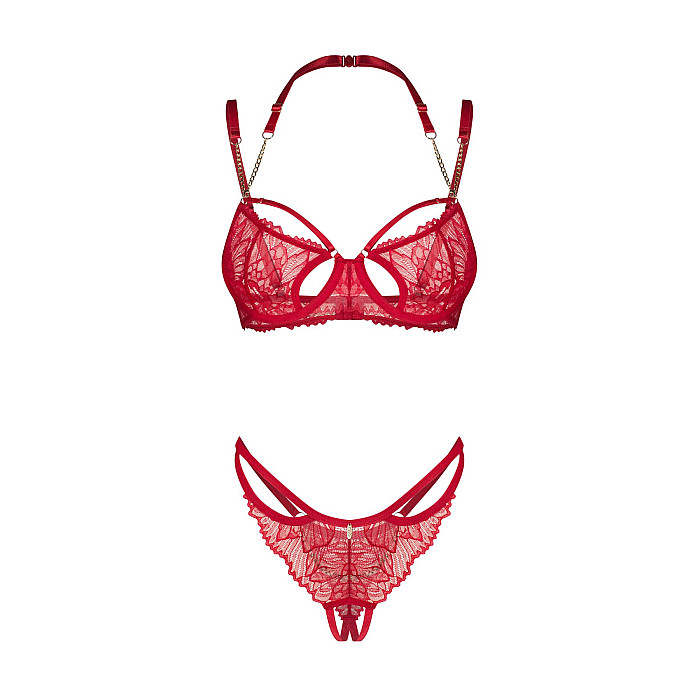 Комплект Obsessive Matildea 2-pcs crotchless set 2XL/3XL