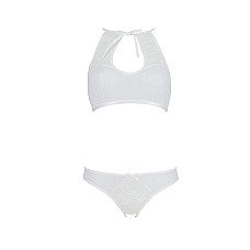 Комплект: бра, трусики с ажурным декором и открытым шагом URSULA SET L/XL, white