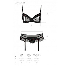 Сексуальный комплект с поясом для чулок Passion LOVELIA SET L/XL, black