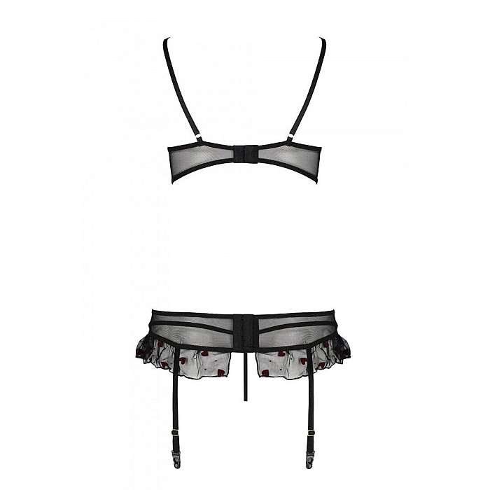 Сексуальный комплект с поясом для чулок Passion LOVELIA SET L/XL, black