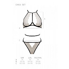 Комплект белья Passion CHIKA SET, L/XL, cream, топ, трусики