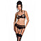Сексуальный комплект с поясом для чулок Passion LOVELIA SET S/M, black