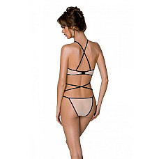 Комплект белья Passion CHIKA SET, S/M, cream, топ, трусики