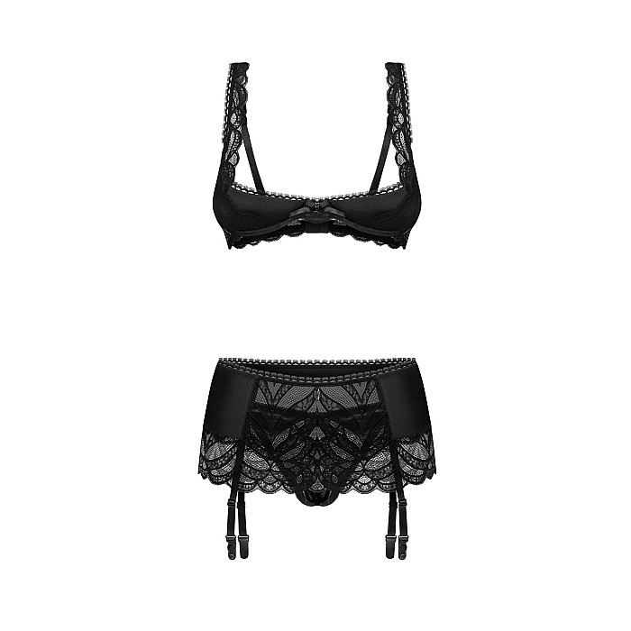 Комплект Obsessive Lecille 3-pcs crotchless set 2XL/3XL