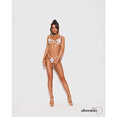Комплект Obsessive Luise Sublim White 2-pcs crotchless set S/M