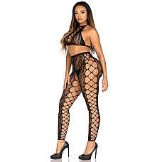 Комплект Leg Avenue Crop Top & Crotchless Tights One Size Black