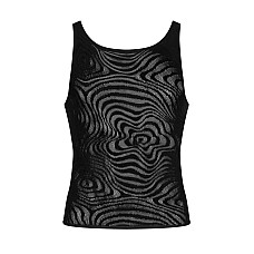 Мужская полупрозрачная майка-борцовка с узором Obsessive T103 tank top S/M/L, черная