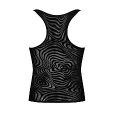 Мужская полупрозрачная майка-борцовка с узором Obsessive T103 tank top S/M/L, черная