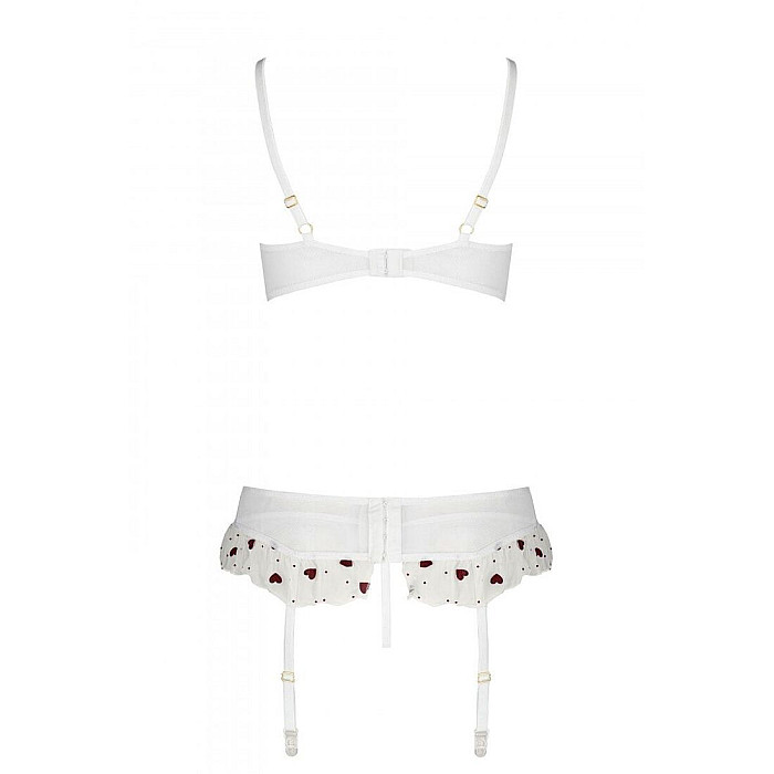 Сексуальний комплект з поясом для панчіх Passion LOVELIA SET L/XL, white