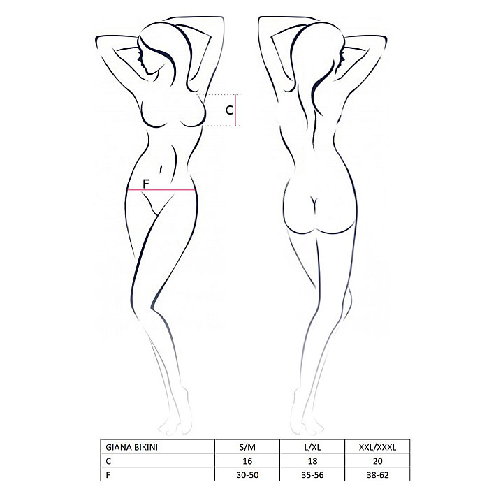 Комплект белья Passion GIANA BIKINI S/M, white, полупрозрачные лиф и трусики с бантиками