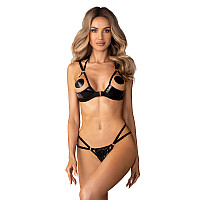 Комплект Obsessive Keira Lise 2-pcs crotchless set L/XL
