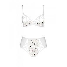 Эротический комплект с рисунком Passion LOVELIA BIKINI S/M, white