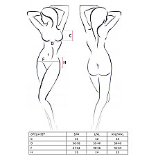 Комплект белья Passion OFELIA SET OpenBra L/XL, white, стринги, открытый лиф, широкий пояс
