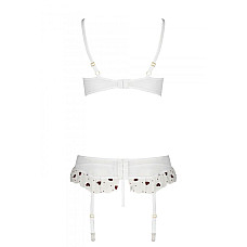 Сексуальний комплект з поясом для панчіх Passion LOVELIA SET S/M, white