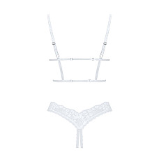 Эротический комплект Obsessive Heavenlly 2-pcs cupless set XS/S, открытая грудь, с доступом