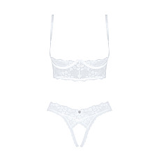 Эротический комплект Obsessive Heavenlly 2-pcs cupless set XS/S, открытая грудь, с доступом