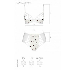 Эротический комплект с рисунком Passion LOVELIA BIKINI XXL/XXXL, white