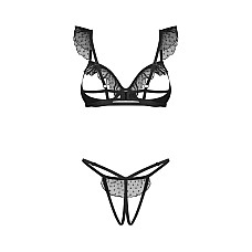 Комплект Obsessive Carrola 2-pcs crotchless set S/M