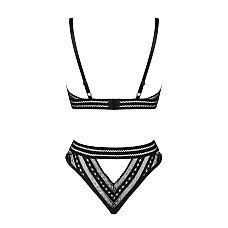 Комплект белья Obsessive Natilya 2-pcs set M/L, black, бюстгальтер, трусики