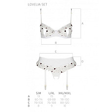 Сексуальный комплект с поясом для чулок Passion LOVELIA SET XXL/XXXL, white