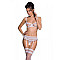 Сексуальний комплект з поясом для панчіх Passion LOVELIA SET XXL/XXXL, white