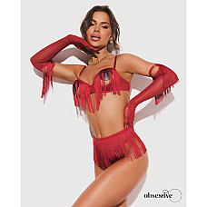 Комплект Obsessive Rossay Red 4-pcs crotchless set L/XL