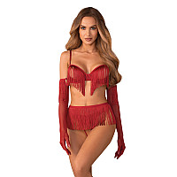 Комплект Obsessive Rossay Red 4-pcs crotchless set L/XL