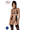 Корсет с открытой грудью Passion DOMINICA CORSET L/XL beige, пажи для чулок, стринги