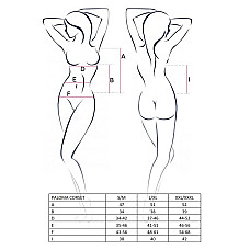 Корсет-сорочка с пажами Passion PALOMA CORSET L/XL, white, трусики, полупрозрачный