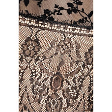 Корсет с пажами FABRA CORSET black L/XL - Passion Exclusive, трусики, полупрозрачный
