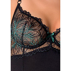 Корсет с пажами Passion Exclusive FLORIS CORSET L/XL, black, трусики