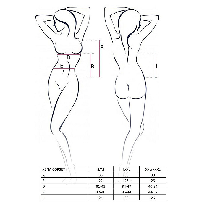 Корсет з пажами XENA CORSET white S/M - Passion, трусики, квітковий узор, напівпрозорий