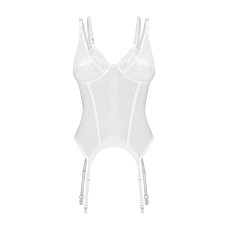 Корсет Obsessive Arrowel White corset S/M, с подвязками для чулок