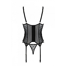 Корсет Passion MARINA CORSET, L/XL, black, с открытыми чашками