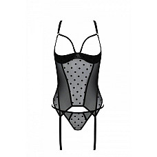Корсет Passion MARINA CORSET, L/XL, black, с открытыми чашками