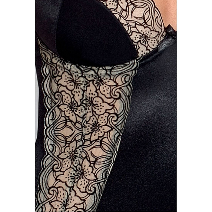 Корсет із пажами MONTANA CORSET black L/XL — Passion Exclusive, трусики