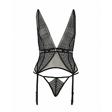 Полупрозрачный корсет Passion Exclusive MIRAJANE CORSET S/M, black