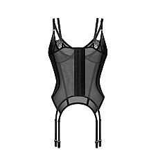 Корсет Obsessive Arrowel Black corset S/M, с подвязками для чулок