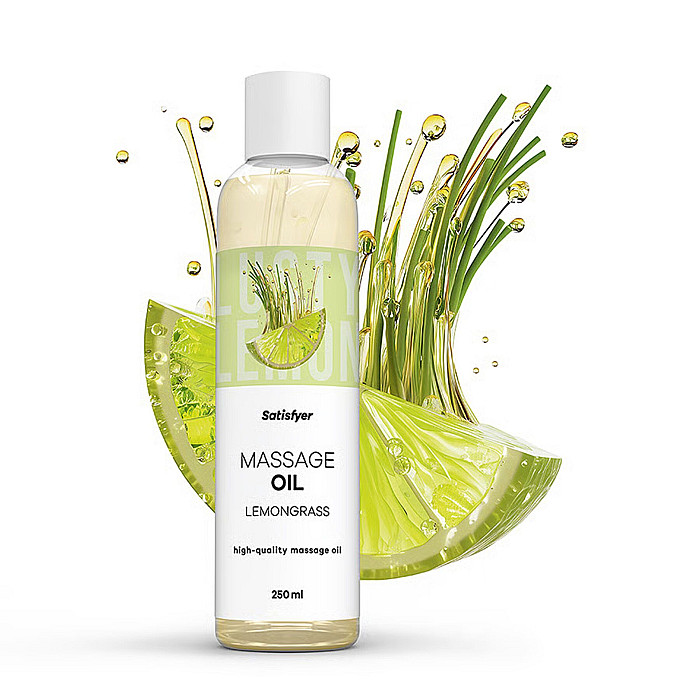 Розпродаж!!! Масажна олія Satisfyer Massage Oil Lemongrass 250 мл (термін 30.04.2027)