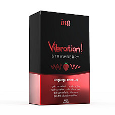 Жидкий вибратор Intt Vibration Strawberry (15 мл) (мятая упаковка!!!)