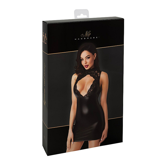 Сукня Noir Handmade F343 Powerwetlook and lace mini skirt - XXL