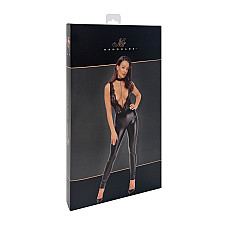 Комбинезон Noir Handmade F298 Libido, XL, под латекс, кружевной верх, чокер, съемные бусы, доступ