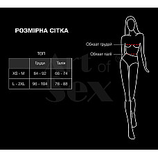 Лиф с шипами Art of Sex - Mistress, черный с эффектом мокрого бархата, размер S
