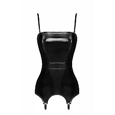 Корсет с подвязками для чулок Noir Handmade F381 Dominae Venom PVC corset-belt XL