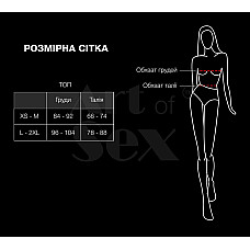 Лакированный виниловый лиф с шипами Art of Sex - Mistress, красный, размер S