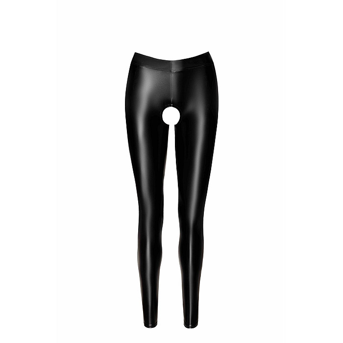 Лeггинсы Noir Handmade F304 Taboo, L, black, под латекс, открытые ягодицы и промежность