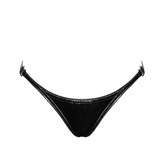 Трусики Noir Handmade P014 Dominae PVC panty with silver clasp XL