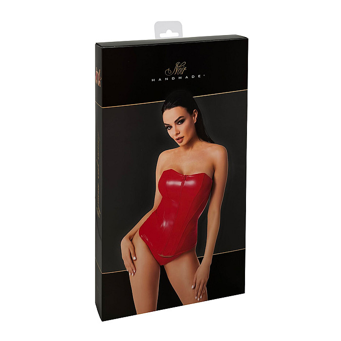 Корсет Noir Handmade F355 Red powerwetlook corset - S